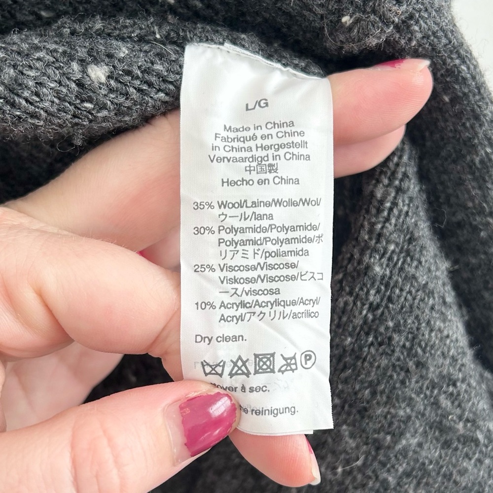 Madewell Donegal Tie-Waist Cardigan Sweater in Donegal Thunder Heather Black - L - Picture 7 of 12